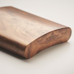 Petaca de acero inoxidable reciclado con aspecto de madera 190ml color marrón vista fotografía quinta vista