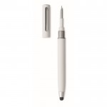 Bolígrafo con puntero y kit de limpieza de auriculares tinta azul color blanco segunda vista