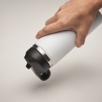 Botella de acero inoxidable reciclado antifugas con pajita 500ml color blanco vista fotografía quinta vista
