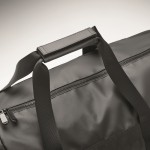 Bolsa de viaje de lona con base acolchada, asas y cinta color negro vista fotografía septima vista