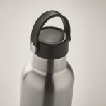 Botella antifuga con 2 tapones intercambiables y pajita 700ml color plateado mate vista fotografía tercera vista