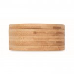 Envase salero y pimentero de bambú con tapa giratoria y cuchara color madera octava vista