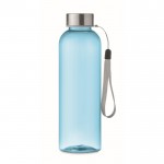 Botella de Tritan Renew™ traslúcida antifugas con tapa con asa 500ml color azul cuarta vista