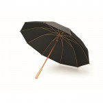 Paraguas de pongee RPET manual antiviento con estructura de bambú Ø104 color negro
