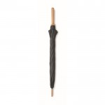 Paraguas de pongee RPET manual antiviento con estructura de bambú Ø104 color negro segunda vista