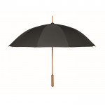 Paraguas de pongee RPET manual antiviento con estructura de bambú Ø104 color negro tercera vista