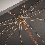 Paraguas de pongee RPET manual antiviento con estructura de bambú Ø104 color negro vista fotografía quinta vista