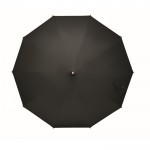 Paraguas de pongee RPET manual antiviento con estructura de bambú Ø104 color negro sexta vista