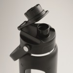Botella de vidrio con funda de silicona y tapa con asa 750ml color negro vista fotografía tercera vista