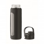 Botella de vidrio con funda de silicona y tapa con asa 750ml color negro novena vista
