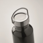 Botella de aluminio reciclado con tapón antifugas y asa 500ml color negro vista fotografía segunda vista