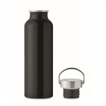 Botella de aluminio reciclado con tapón antifugas y asa 500ml color negro quinta vista