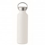 Botella de aluminio reciclado con tapón antifugas y asa 500ml color blanco