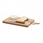 Set de tabla para quesos de madera de acacia con cuchillo color madera vista principal cuarta vista