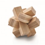 Rompecabezas económico de bambú con forma de estrella color madera