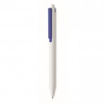 Bolígrafo reciclado blanco con clip de color tinta azul color azul