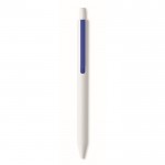 Bolígrafo reciclado blanco con clip de color tinta azul color azul segunda vista