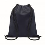 Mochilas de cuerdas gruesas en poliéster RPET con bolsillo con cremallera color azul