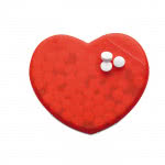 Caramelos promocionales en caja corazón color Rojo segunda vista