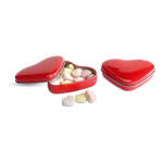 Caja en forma de corazón con caramelos color Rojo segunda vista