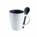 Taza personalizada con cuchara de 250ml color Negro