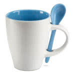 Taza personalizada con cuchara de 250ml color Azul