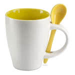 Taza personalizada con cuchara de 250ml color Amarillo