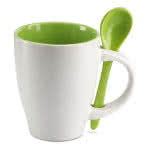 Taza personalizada con cuchara de 250ml color Verde