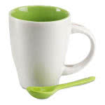 Taza personalizada con cuchara de 250ml color Verde segunda vista