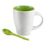 Taza personalizada con cuchara de 250ml color Verde tercera vista