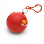 Impermeable publicitario en bola redonda color Rojo cuarta vista con logo