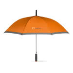 Paraguas promocional 23'' con mango de EVA color Naranja cuarta vista con logo