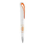 Bolígrafos de publicidad baratos color Naranja cuarta vista con logo