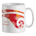 Taza con foto barata para publicidad 300ml color Blanco cuarta vista con logo