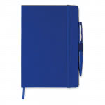 Libreta promocional con bolígrafo color Azul