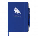 Libreta promocional con bolígrafo color Azul impreso