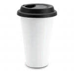 Taza personalizada con tapa de silicona color Negro