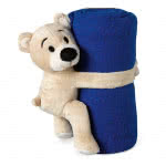 Manta polar personalizada con peluche color Azul