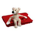 Manta polar personalizada con peluche color Rojo segunda vista