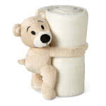 Manta polar personalizada con peluche color Blanco