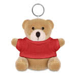 Llavero publicitario con osito de peluche color Rojo