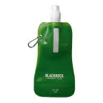 Botellas de agua publicitarias plegables 400ml color Verde cuarta vista con logo