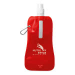 Botellas de agua publicitarias plegables 400ml color Rojo cuarta vista con logo