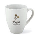 Taza publicitaria de 180ml color Blanco cuarta vista con logo