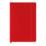 Libreta publicitaria de papel cuadriculado color Rojo tercera vista