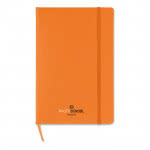 Libreta publicitaria de papel cuadriculado color Naranja impreso