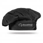Gorro de chef publicitario de algodón color Negro cuarta vista con logo