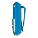 Podómetro personalizado color azul vista lateral