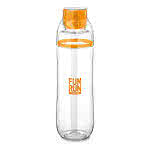 Botellas de plástico personalizadas 700ml color Naranja cuarta vista con logo