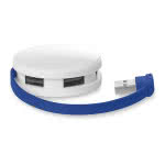 Hub promocional USB de 4 puertos color Azul Marino tercera vista